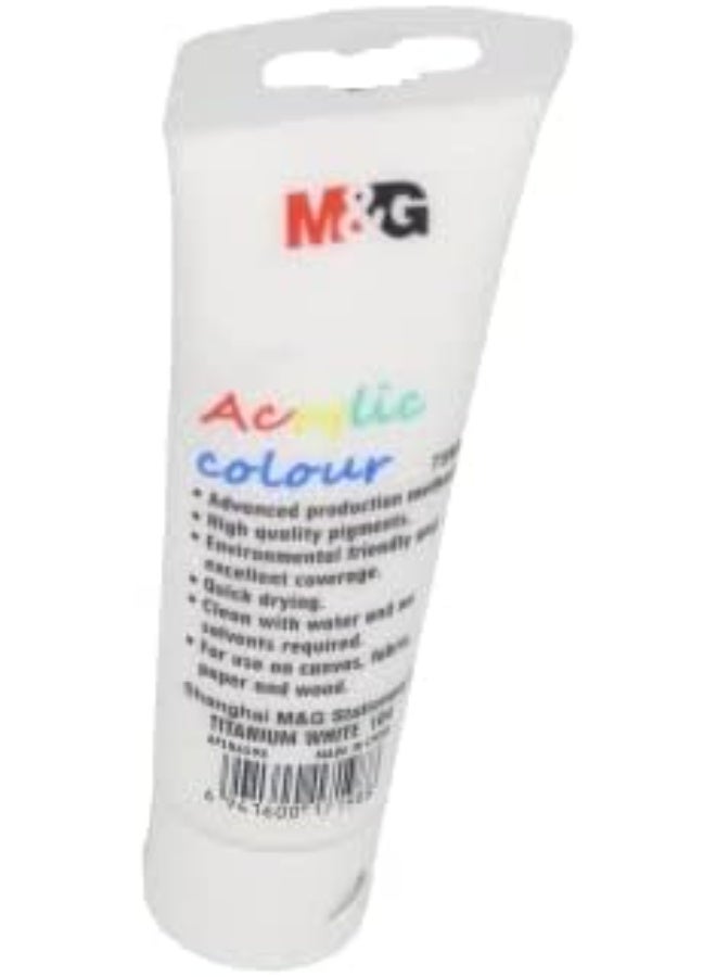 M&G Acrylic Colour Tube Titanium White (104) 75 ML No: APLN6598 - Image 1