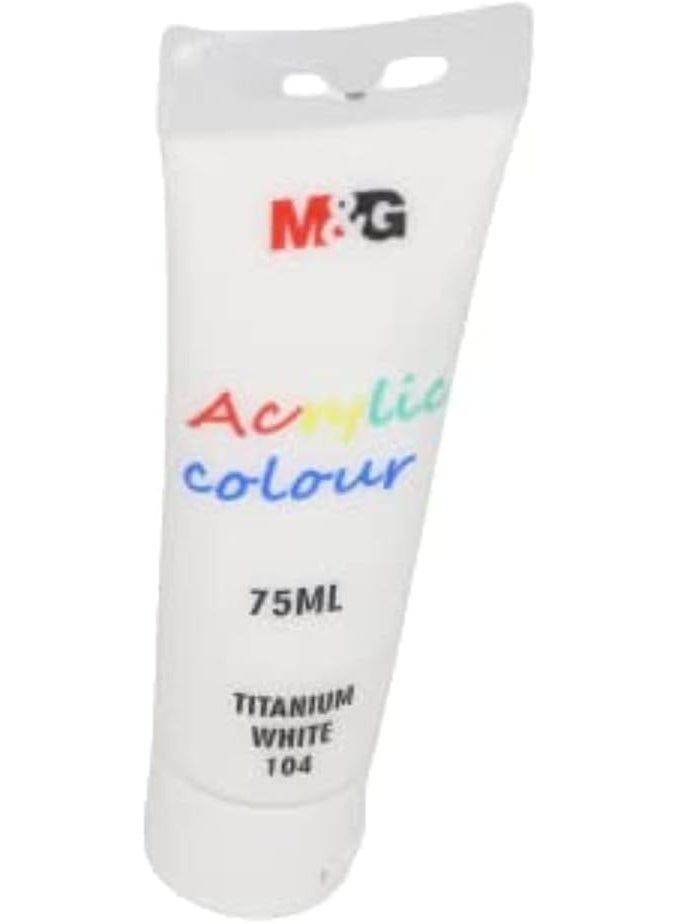 M&G Acrylic Colour Tube Titanium White (104) 75 ML No: APLN6598 - Image 2
