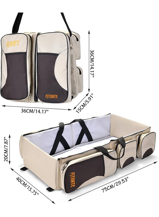 erorex 3 In 1 Diaper Bag Multi Function Baby Diaper Bag With Multi Pockets Portable Infant Travel Bassinet - Image 2