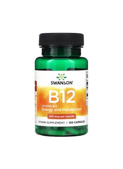 SWANSON Vitamin B12, 500 mcg, 100 Capsules 