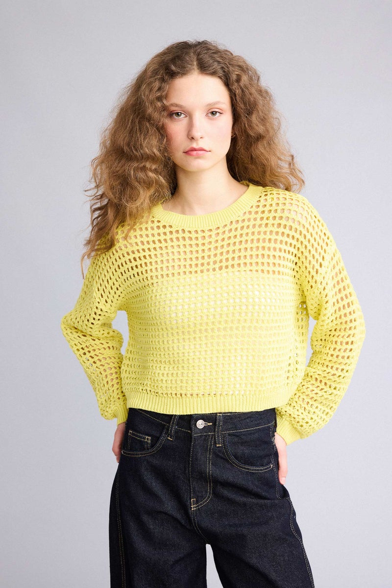 ديفاكتو بلوفر تريكو كروب فيت بياقة مستديرة - Image 3