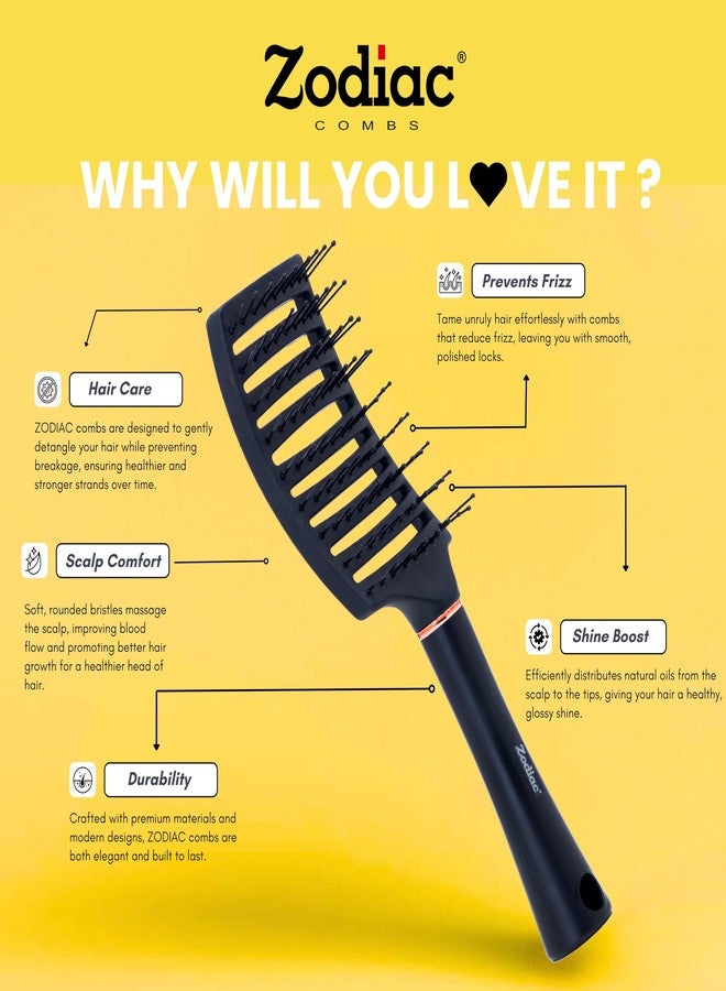 ZODIAC SWISS VENT HAIR BRUSH - BLACK MATT - Image 2