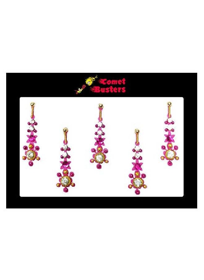 Comet Busters - Long Traditional Pink Bindi For Women (Bin037) - Image 1