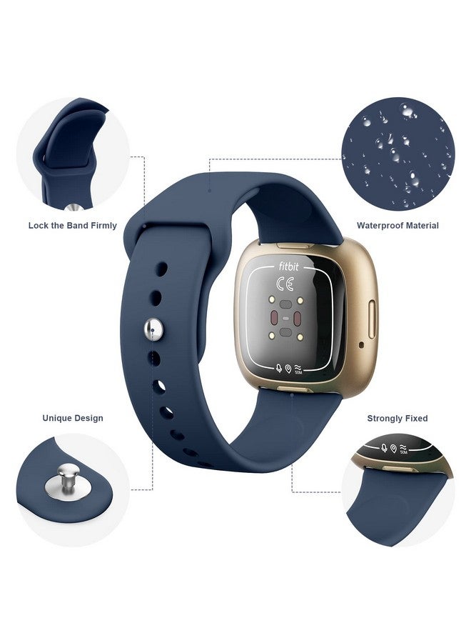 Tobfit Silicone Band for Fitbit Versa 3 4 Fitness Tracker,Soft Sport Strap for Fitbit Sense Fitness Tracker (Watch Not Included), Adjustable Wristband with Metal Buckle for Men Women - Image 3