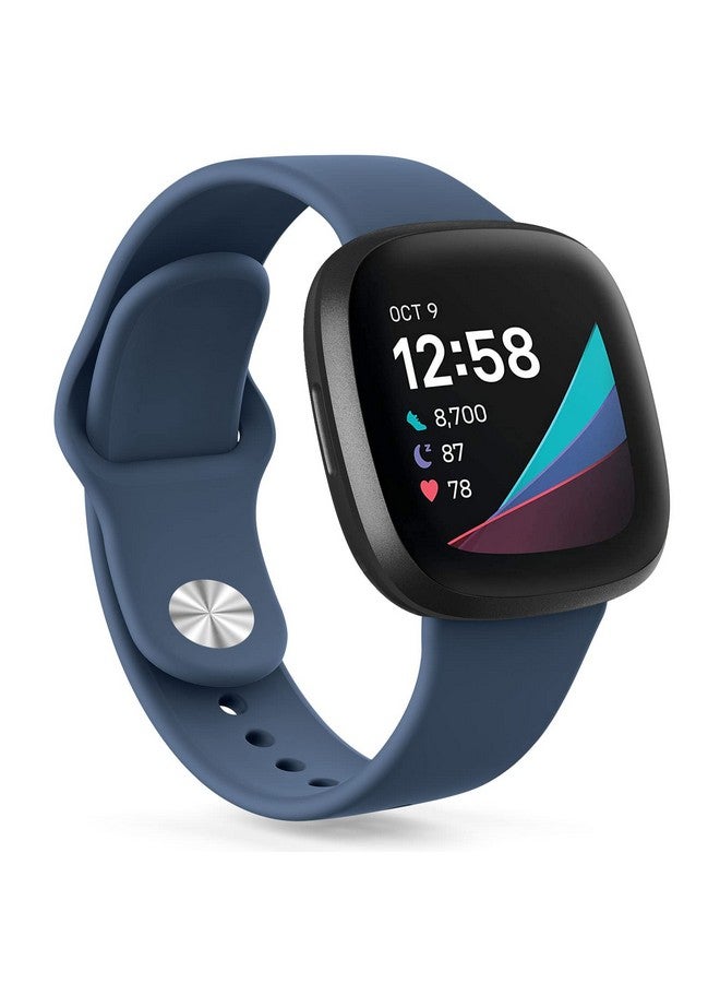 Tobfit Silicone Band for Fitbit Versa 3 4 Fitness Tracker,Soft Sport Strap for Fitbit Sense Fitness Tracker (Watch Not Included), Adjustable Wristband with Metal Buckle for Men Women - Image 1