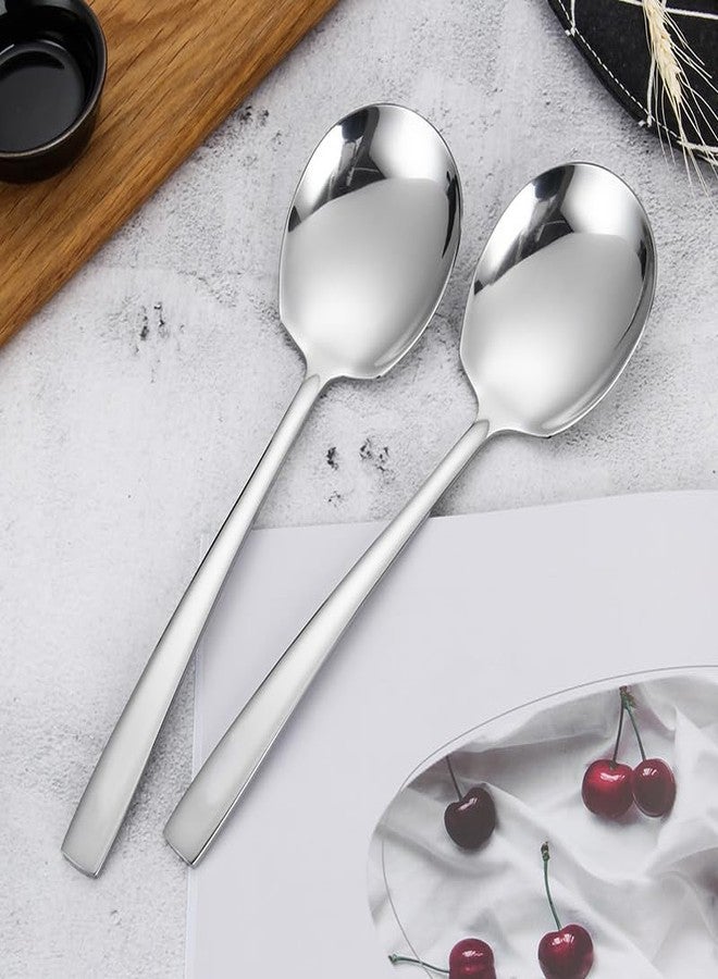 Kannei tec Large Stainless Steel Serving Spoons Set 9.14 Inch Big Serving Utensils for Buffet Parties Catering Dishwasher Safe(6-pieces, Silver) - Image 4