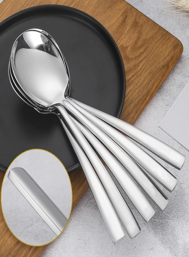 Kannei tec Large Stainless Steel Serving Spoons Set 9.14 Inch Big Serving Utensils for Buffet Parties Catering Dishwasher Safe(6-pieces, Silver) - Image 5