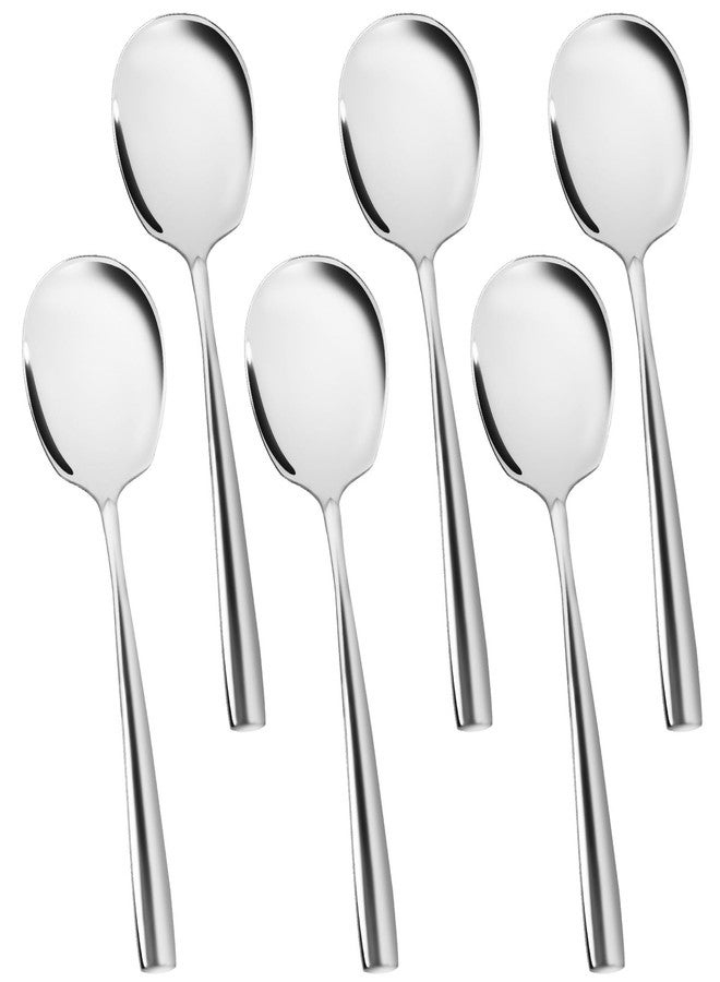 Kannei tec Large Stainless Steel Serving Spoons Set 9.14 Inch Big Serving Utensils for Buffet Parties Catering Dishwasher Safe(6-pieces, Silver) - Image 1