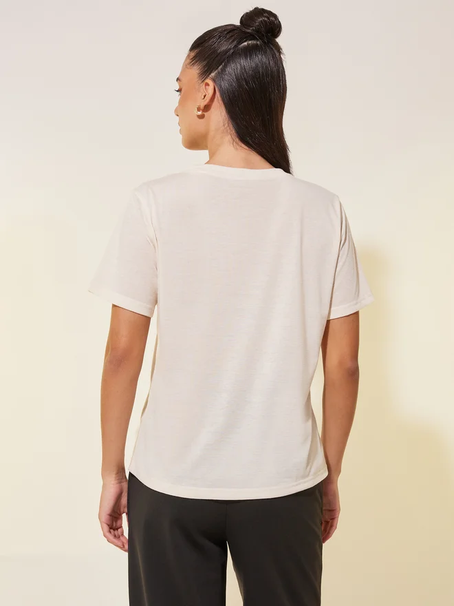 Take Two Take Two Slogan Print Round Neck T-Shirt