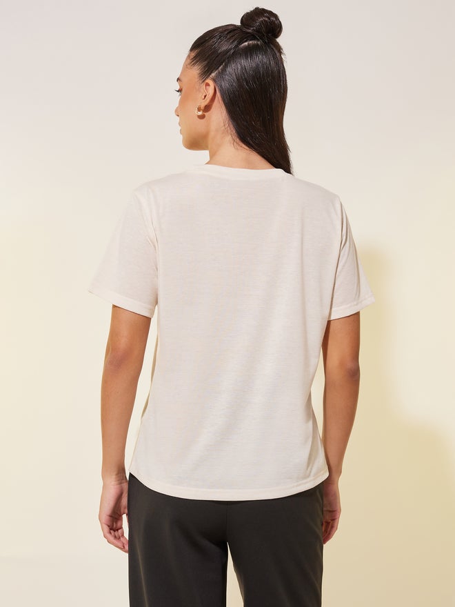 Take Two Slogan Print Round Neck T-Shirt - Image 4