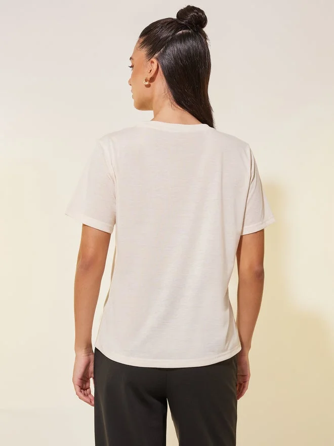 Take Two Take Two Slogan Print Round Neck T-Shirt