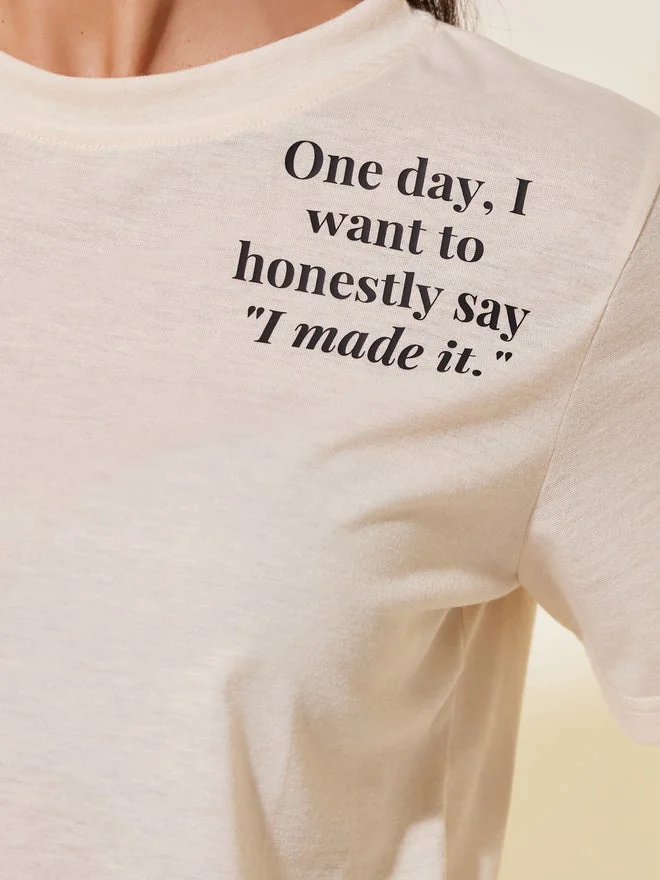 Take Two Take Two Slogan Print Round Neck T-Shirt