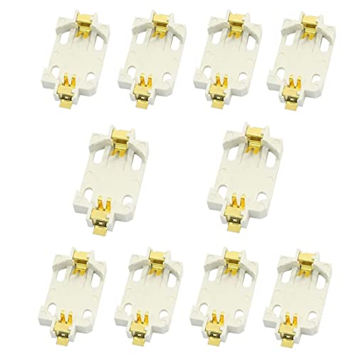 bnafes 10Pcs White Surface Mount SMD CR2032 Cell Button Battery Holder Socket - Image 1