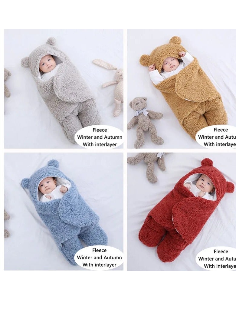 BAIG Baby Sleeping Bags Thicken Newborn Baby Wrap Blanket Winter Warm Newborn Envelope Soft Infant Sleeping Bag 0-9 Months - Image 5