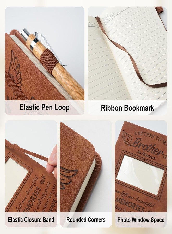 EliteSign Memorial Gifts for Loss of Dad, Letters to My Father in Heaven Grief Journal with Photo Cover, Wood Pen & Angel Keychain, Sympathy Bereavement Gifts for Loss of Father, Dad Memorial Gift from Daughter Son - Image 2