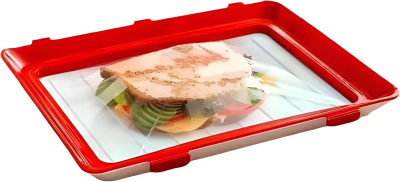 Smart Stretch-Lid Food Preservation Tray – Stackable Airtight Container for Meat, Cheese & Vegetables – Microwave & Dishwasher Safe