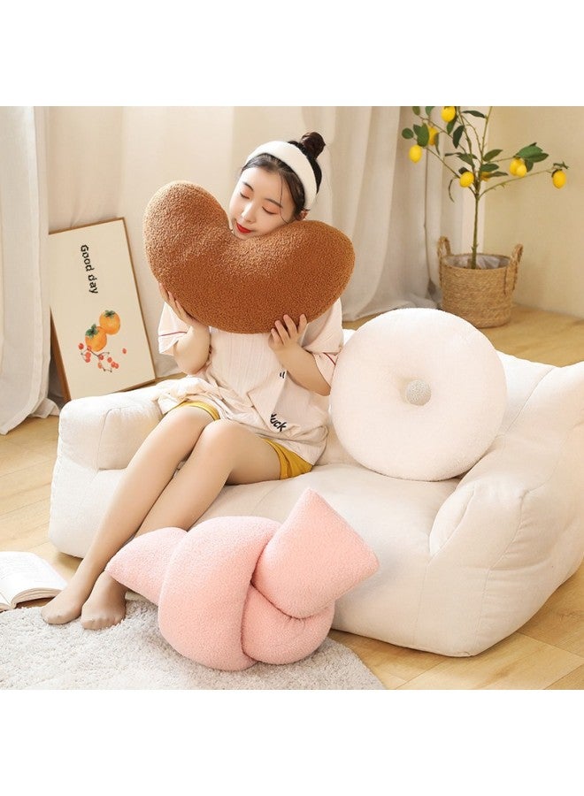 Nordic Ins Sofa Bay Window Pillow Bedroom Cushion Bed Pillow Living Room Moon Cashew Cute Girl Heart Shape-Specifications:See Details For Size-Color:Spherical-white - Image 4