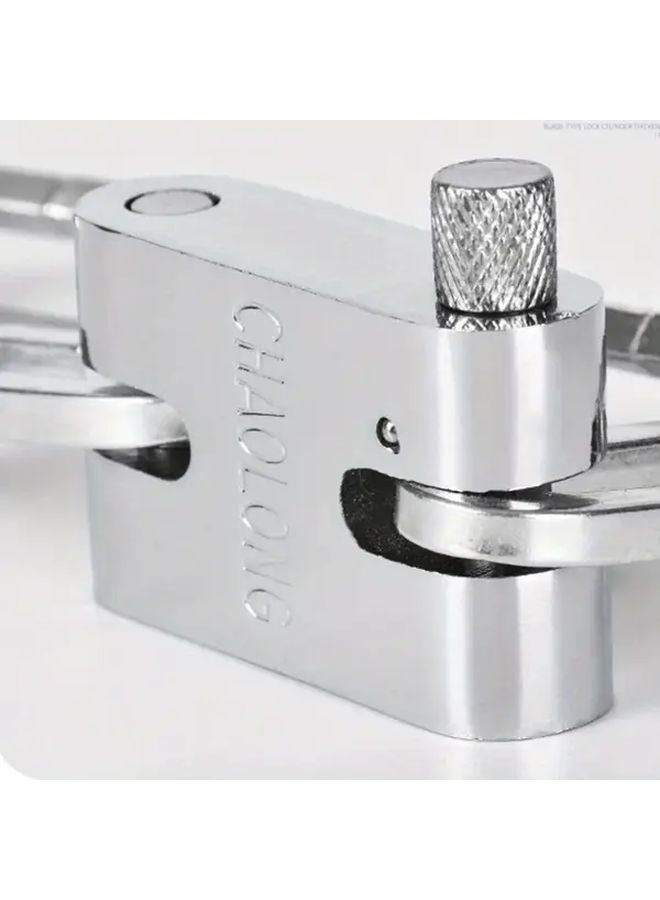 Silvery Stainless Steel Chain Lock Anti Theft Heavy Duty Rust Resistant for Bicycle Motorcycle - Image 5