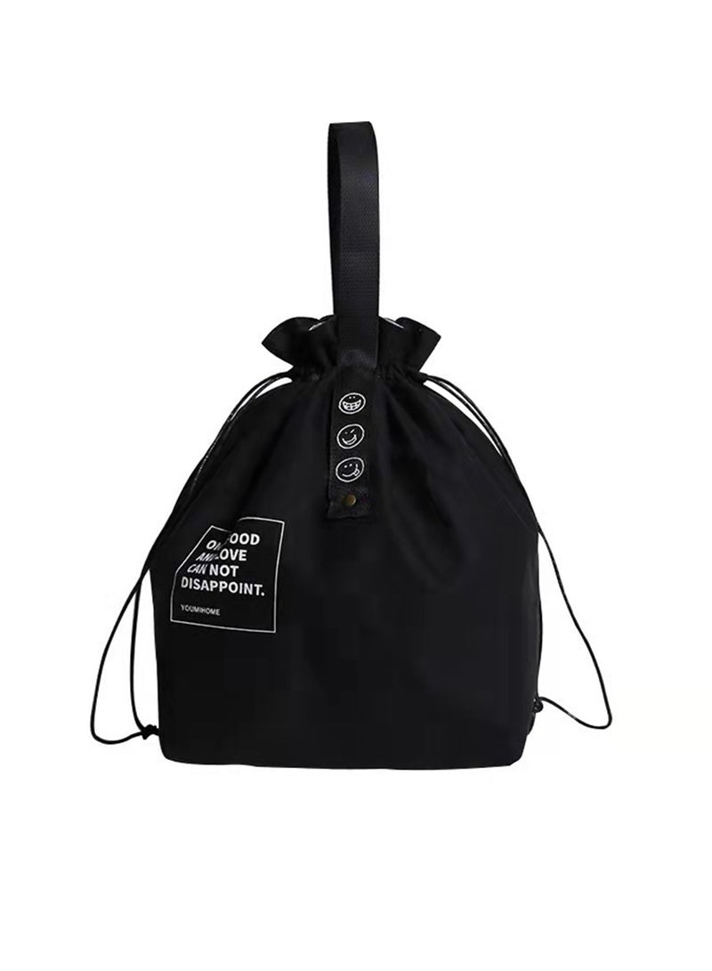 حقيبة غداء قماش معزولة - مبرد قابل لإعادة الاستخدام للعمل، المكتب، النزهات والسفر - تصميم بسعة كبيرة وسحب حبل - Image 1