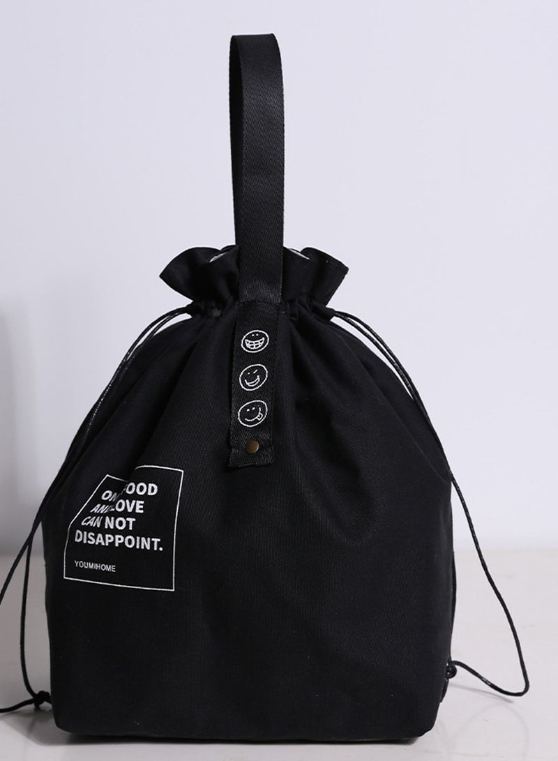 حقيبة غداء قماش معزولة - مبرد قابل لإعادة الاستخدام للعمل، المكتب، النزهات والسفر - تصميم بسعة كبيرة وسحب حبل - Image 3