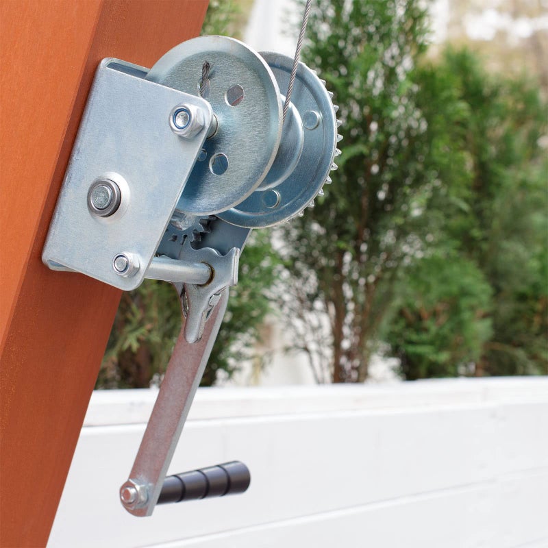 WilTec WilTec Manual Hand Wire Winch with 720kg Tensile Force 10m Rope Length 4:1 Gear Car Boat Trailer Caravan - Image 2