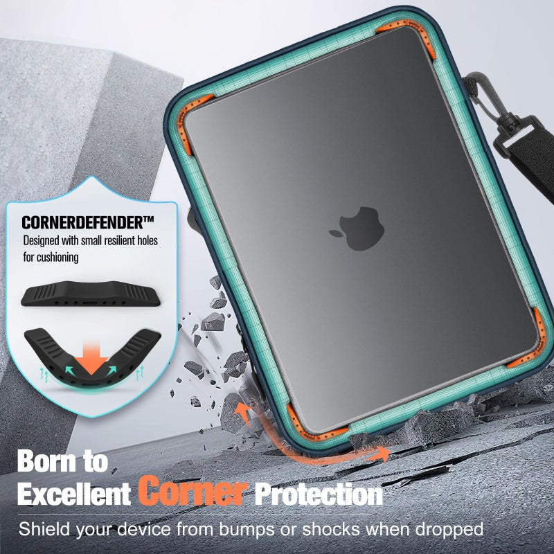 MoKo 13-14 Inch 360Â° Protective Laptop Sleeve Bag, Fits Mac Neo 13/Air 13/13.3/13.6 Inch, Mac Pro 13/14 Inch, Surface Pro 9/8/10/11 13", Multi Pockets with Shoulder and Headphone Port, Black - Image 3
