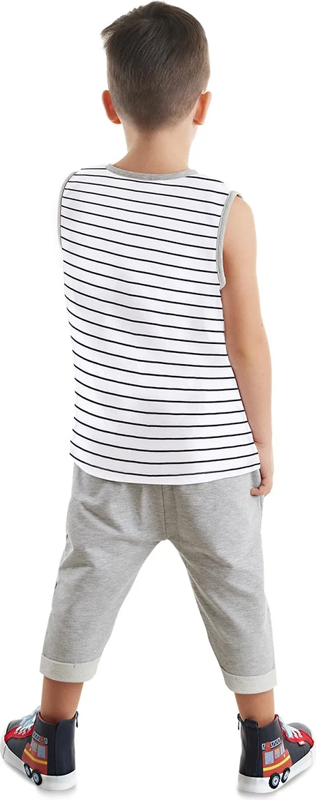 Denokids Construction Vehicle Boy T-Shirt Capri Shorts Set