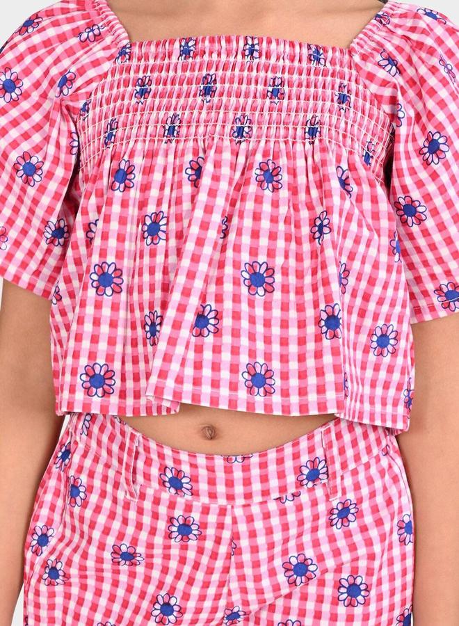 Bonkids Girl's Multicolour 100% Cotton Printed Regular Fit Clothing Set - Image 2