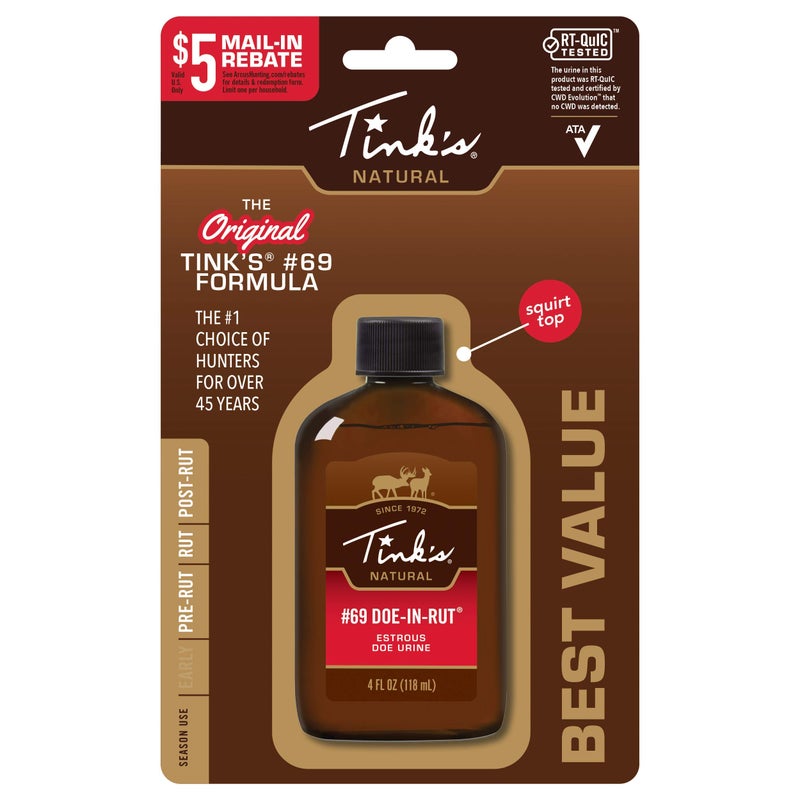 TINK'S Synthetic #69 Doe-in-Rut Deer Attractant Liquid Estrous Doe Urine Scent for Hunting (4 Oz) 3 Pack â€“ Longlisting Estrous Doe Urine Hunting Scents â€“ Hunting Lure/Attractant â€“ Advanced Deer Lure - Image 3