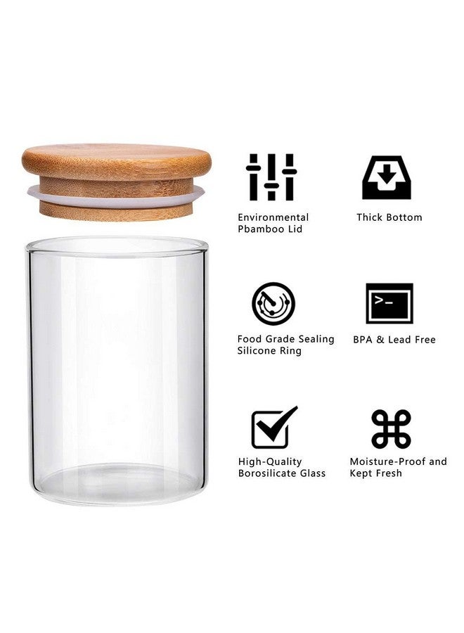 Brezzycloud 12 Set Glass Jars Set With Bamboo Airtight Lid And Lable,Spice Storage Container With Wooden Lid,Airtight Canister Jar For Kitchen ,Coffee,Beans,Candy,Nuts,Herbs (Set Of 12,220Ml),Clear - Image 4