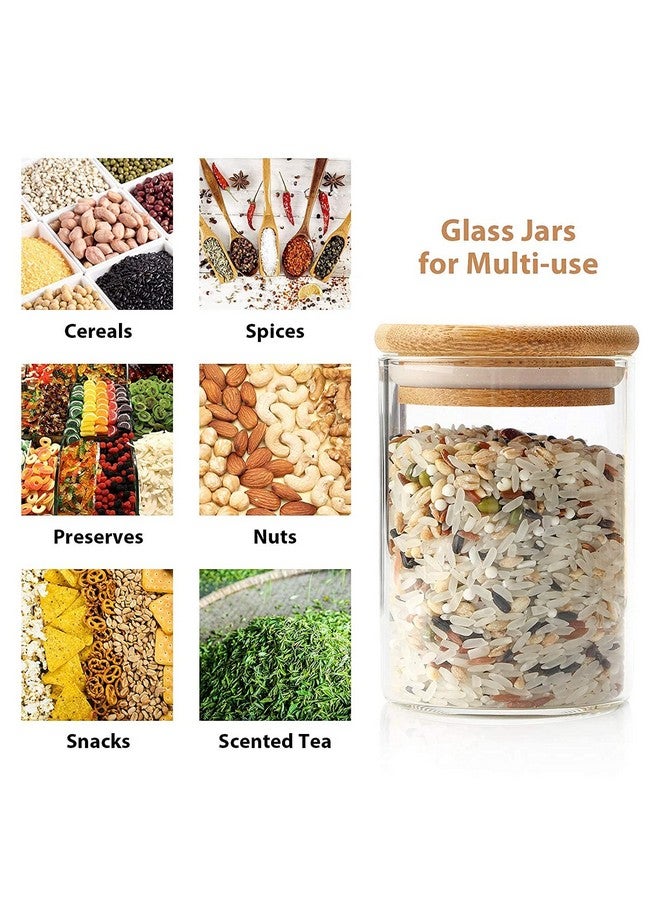 Brezzycloud 12 Set Glass Jars Set With Bamboo Airtight Lid And Lable,Spice Storage Container With Wooden Lid,Airtight Canister Jar For Kitchen ,Coffee,Beans,Candy,Nuts,Herbs (Set Of 12,220Ml),Clear - Image 5
