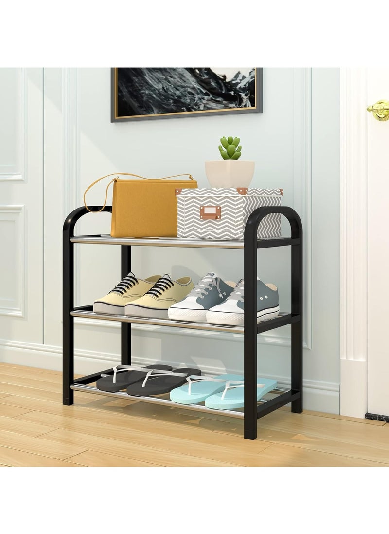 KCDMBUE 3-Tier Shoe Rack – Dustproof Metal Shoe Cabinet Organizer, Space-Saving Shoe Shelf for Entryway, Hallway, and Closet Storage  - Image 2