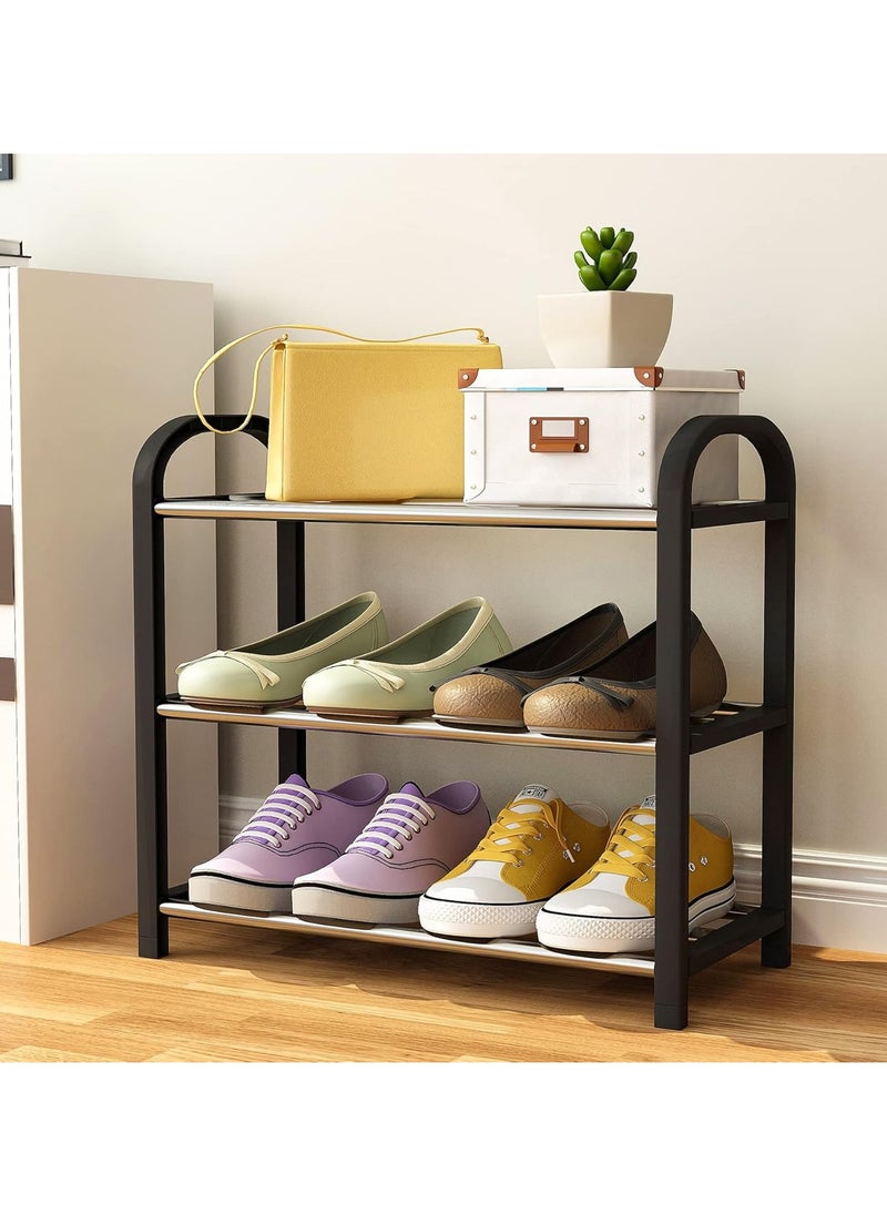 KCDMBUE 3-Tier Shoe Rack – Dustproof Metal Shoe Cabinet Organizer, Space-Saving Shoe Shelf for Entryway, Hallway, and Closet Storage  - Image 4