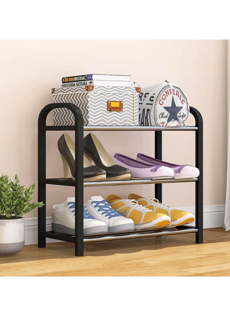 KCDMBUE 3-Tier Shoe Rack – Dustproof Metal Shoe Cabinet Organizer, Space-Saving Shoe Shelf for Entryway, Hallway, and Closet Storage  - Image 3