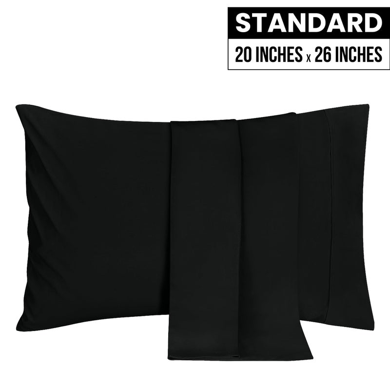 Utopia Bedding Standard Pillow Cases - 2 Pack - Envelope Closure - Soft Brushed Microfiber Fabric - Shrinkage and Fade Resistant Pillow Covers 20 X 26 Inches (Standard  Black) - Image 2