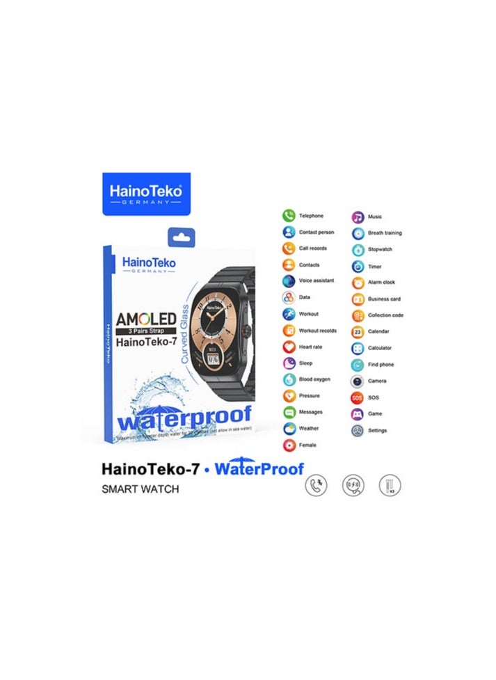 Haino Teko - Haino Teko 7 Smart Watch with AMOLED Curved Display WATERPROOF & 3 Pairs of Straps - Image 1