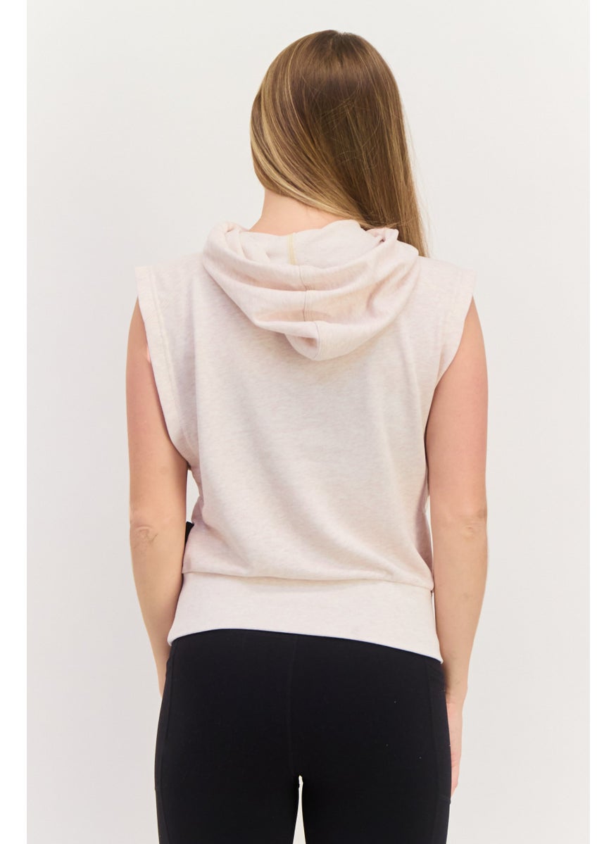 Adidas - Women Sportswear Fit Sleeveless Training Sweatshirt, Beige - Image 1