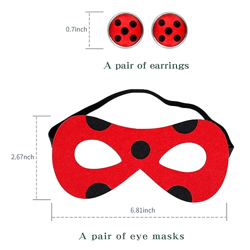 Askuang Costume Set Including Mask+Clip on Earring for Ladybug Cosplay Halloween Party - Image 3