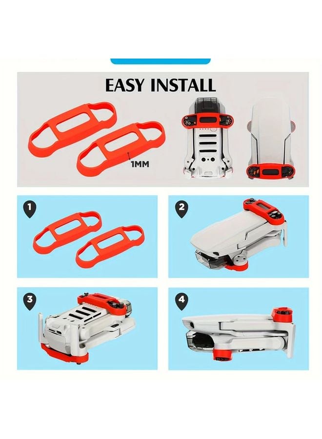 Red Silicone Propeller Holder Stabilizer for DJI Mini 2 SE with Storage Strap - Image 3