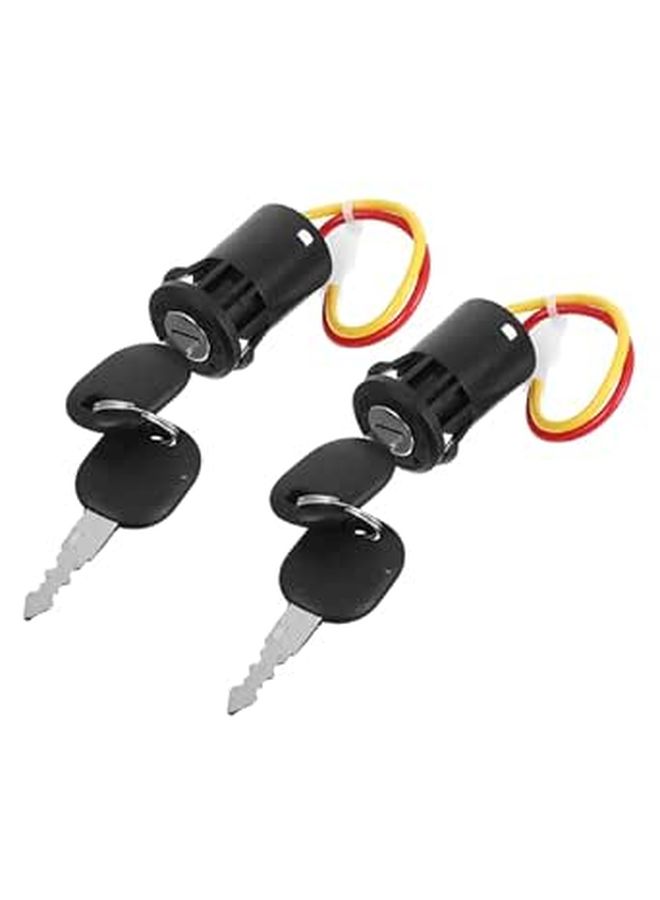 2pcs Electric Vehicle Key Switch Weatherproof Ignition Starter Lock With Keys Replacement Silver For Dune Buggy And Ride On Cars - Image 1