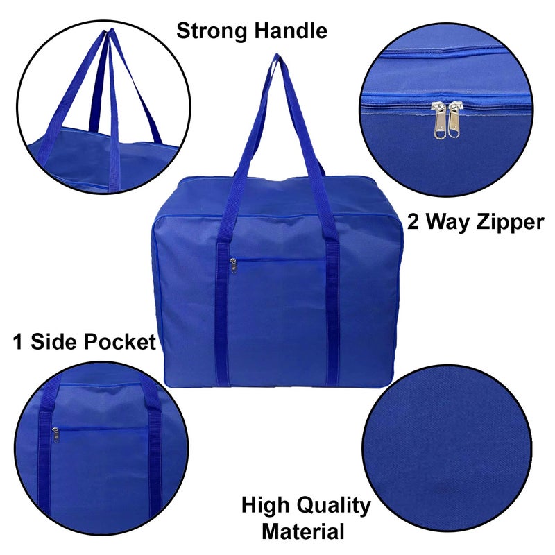 Kuber Industries Heart Home Large Moisture Proof Wardrobe Organizer Storage Bag For Clothes With Zipper Closure and Handle BlueHS43HEARTH26673 - Image 3