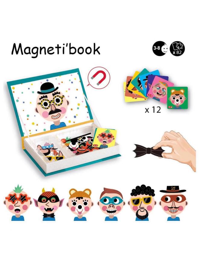 Hot Sale French Little Red Book Dress Baby DIY Assembled Magnetic Book Magnetic Sticker 3D Early Education Puzzle-Color:Face Puzzle  - Image 1