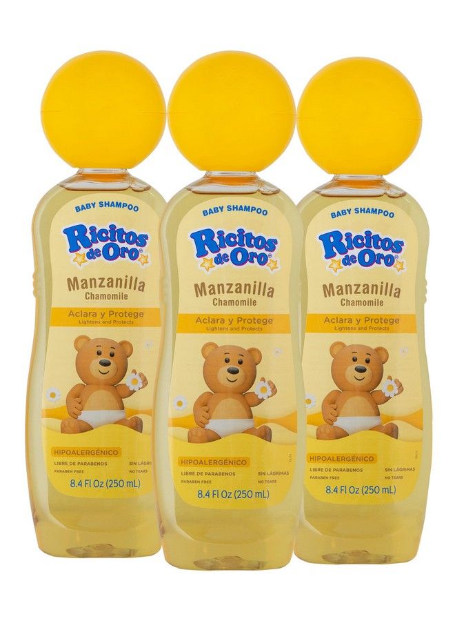 Ricitos de Oro Chamomile Manzanilla Baby Shampoo Hypoallergenic 3 Pack 8.4 Fl Oz Bottles - Image 1