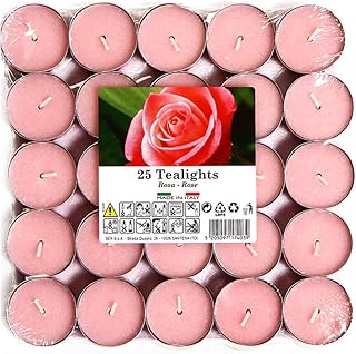 cocodor Cocod'or Cocodor Scented Tealight Candles/Tea Rose / 25 Pack / 4-5 Hour Burn Time/Made in Italy - Image 1