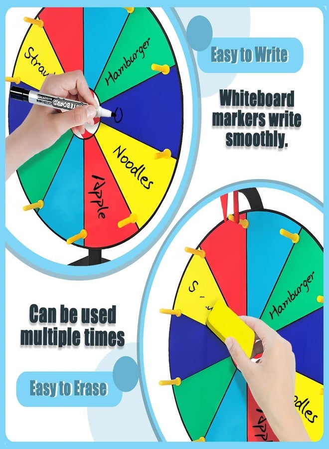 Ruoyang Prize Wheel Spinner with Stand - 12 Inch Color Spinning Wheel for Awards, Dry Erase Customizable Table Spinner - Carnival Games, Trade Shows & Home Party Activities. - Image 2