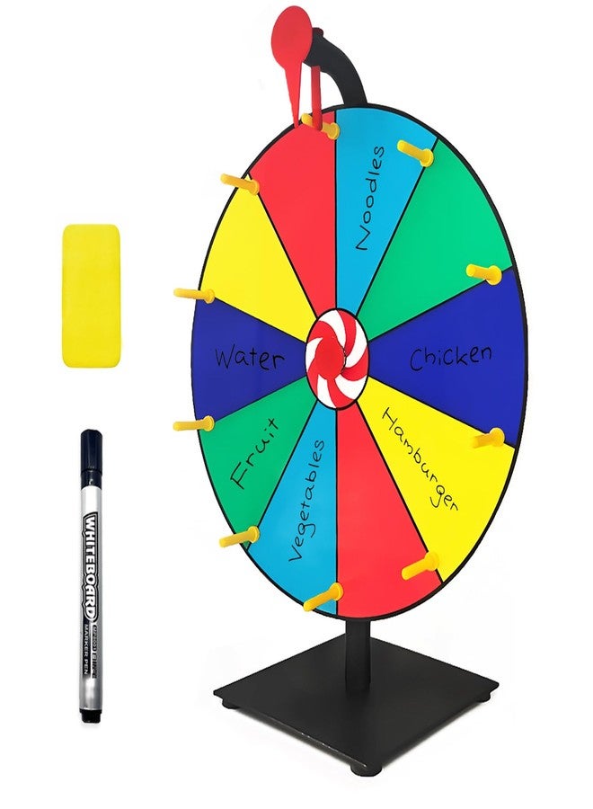 Ruoyang Prize Wheel Spinner with Stand - 12 Inch Color Spinning Wheel for Awards, Dry Erase Customizable Table Spinner - Carnival Games, Trade Shows & Home Party Activities. - Image 1