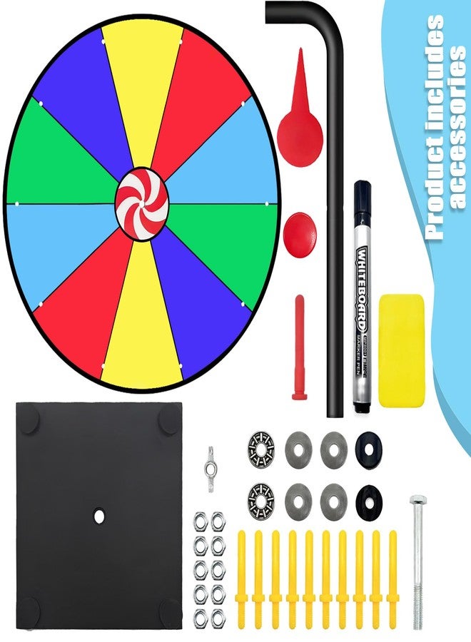 Ruoyang Prize Wheel Spinner with Stand - 12 Inch Color Spinning Wheel for Awards, Dry Erase Customizable Table Spinner - Carnival Games, Trade Shows & Home Party Activities. - Image 4