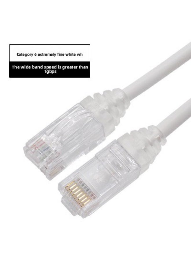 Generic NIPPON Daily Line Ultra-fine Soft Network Cable SPG6 Multi-strand Gigabit Six-class Jumper CAT6 High Speed From 0.3 M-Color:Six Types Of Ultra-fine White WH-Line Length:60 M  - Image 1