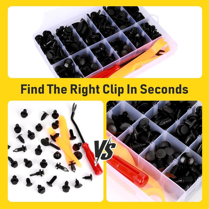 JinnEterri 240PCS Car Bumper Retainer Clips Kit - Auto Plastic Rivets & Push Fasteners Set, Most Popular Sizes for Door Trim, Panel, Fender - Compatible with GM, Ford, Toyota, Honda, Chrysler - Image 2