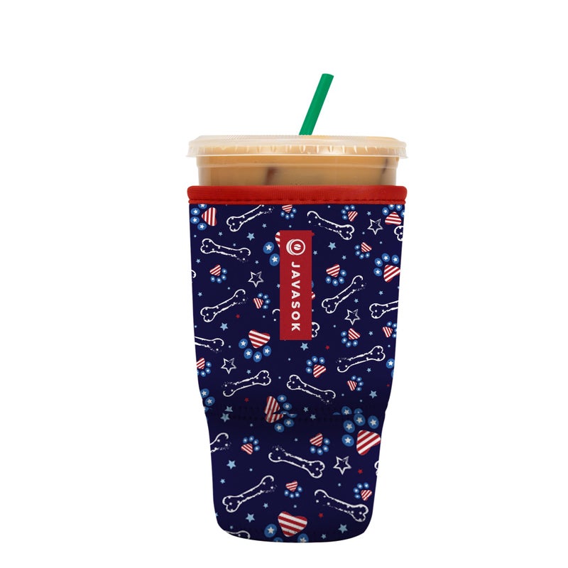 Sok It Java Sok Iced Coffee & Cold Soda Insulated Neoprene Cup Sleeve (Patriotic Paws  Large: 30-32oz) - Image 1